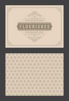 Vintage ornament greeting card calligraphic ornate swirls and vignettes frame design template vector