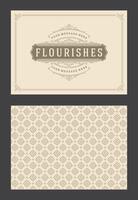 Vintage ornament greeting card calligraphic ornate swirls and vignettes frame design template vector