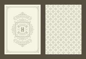 Vintage ornament greeting card calligraphic ornate swirls and vignettes frame design template vector