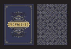 Vintage ornament greeting card calligraphic ornate swirls and vignettes frame design template vector