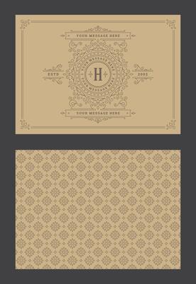 Vintage ornament greeting card calligraphic ornate swirls and vignettes frame design template