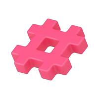 3d isometric icon sign tweet blog topic hashtag keyword blog mark badge illustration vector