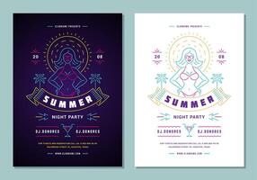 Summer party design poster or flyer night club event vector