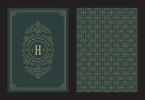 Vintage ornament greeting card calligraphic ornate swirls and vignettes frame design template vector