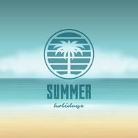 Summer holidays label or badge typography slogan design vector