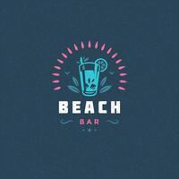 Beach bar label or badge typography slogan design for poster vector