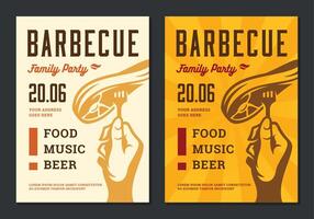 Barbecue party flyer or poster design template vector