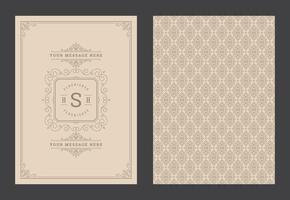 Vintage ornament greeting card calligraphic ornate swirls and vignettes frame design template vector