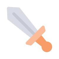 Creative icon of sword, sharp war weapon vector