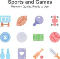 Grab this creative icons set of sports and games vector