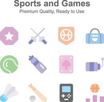 Get you hold on this amazing sports and games icons set vector