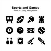 Grab this creative icons set of sports and games vector