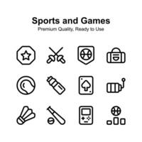 Get you hold on this amazing sports and games icons set vector