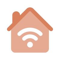 un de moda de inteligente casa, casa con Wifi señales vector