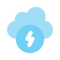 Lightning bolt with cloud, icon of weather thunderstorm in modern style vector