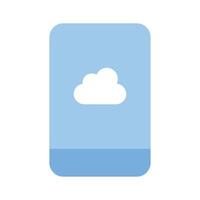 Cloud computing, mobile with cloud, icon of mobile cloud vector