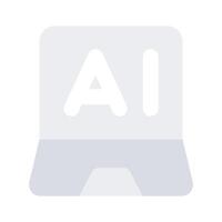 Artificial intelligence laptop icon, easy to use and download vector