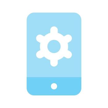 Gear inside mobile concept icon of mobile setting vector