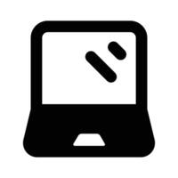 Pixel perfect icon of laptop, portable computer vector