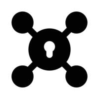 Keyhole with network nodes denoting of network security vector
