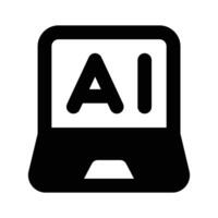 Artificial intelligence laptop icon, easy to use and download vector