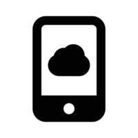 Cloud computing, mobile with cloud, icon of mobile cloud vector