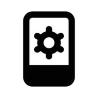 Gear inside mobile concept icon of mobile setting vector