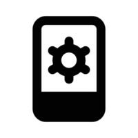 Gear inside mobile concept icon of mobile setting vector