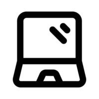 píxel Perfecto icono de computadora portátil, portátil computadora vector