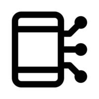 Mobile with network nodes, concept icon of ai mobile vector