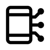 Mobile with network nodes, concept icon of ai mobile vector