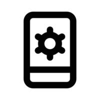Gear inside mobile concept icon of mobile setting vector