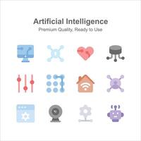 Well designed artificial intelligence icons set vector