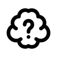 Question mark inside mind, well designed icon of confused mind vector