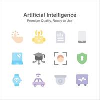 Pack of Artificial Intelligence icons in modern style vector