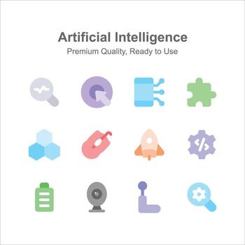 Check this creative icons set of artificial intelligence in modern style vector