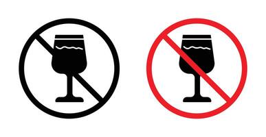 No wine sign set vector