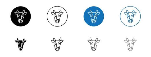 Cow icon set vector