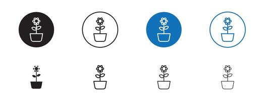 Flowerpot icon set vector