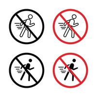 No running sign set vector