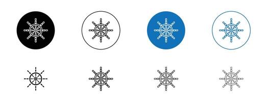 Ship wheel icon set vector