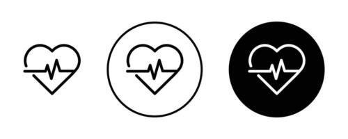 Heartbeat icon set vector