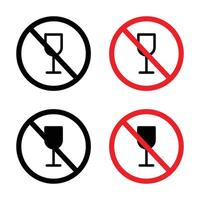 No wine sign set vector