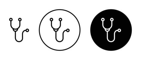 Stethoscope icon set vector