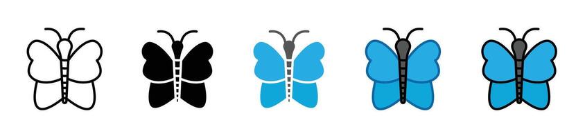 conjunto de iconos de mariposa vector