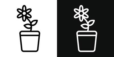 Flowerpot icon set vector