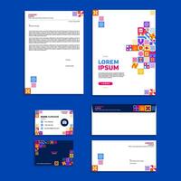 Abstract Geometric Office Stationery Equipment Set Design vector