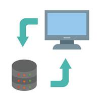 icono plano de transferencia de datos vector