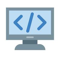 programación idioma plano icono vector