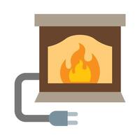 Electric Fireplace Flat Icon vector